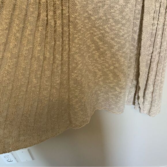 FREE PEOPLE Free Spirit Long Knit Cardigan Sweater Cream Tan Medium - Picture 8 of 12